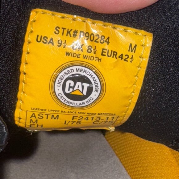 Caterpillar CAT Men's Streamline Composite Toe Work Safety Shoe Size 9.5 Black - Picture 13 of 14